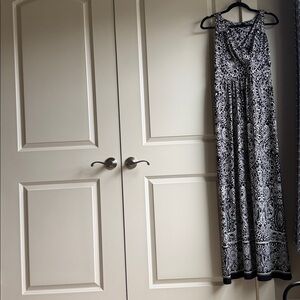 Lauren Ralph Lauren Black & White Paisley-Print Maxi Dress